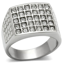 Load image into Gallery viewer, TK358 - High polished (no plating) Stainless Steel Ring with Top Grade Crystal  in Clear
