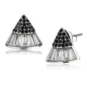 TK3613 - No Plating Stainless Steel Earrings with AAA Grade CZ  in Clear