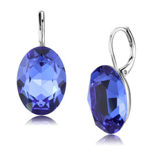 Load image into Gallery viewer, TK3614 - No Plating Stainless Steel Earrings with Top Grade Crystal  in Sapphire
