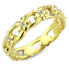 Load image into Gallery viewer, TK3629 - IP Gold(Ion Plating) Stainless Steel Ring with Top Grade Crystal  in Clear