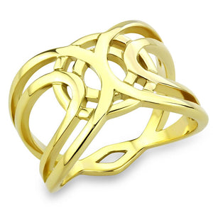 TK3639 - IP Gold(Ion Plating) Stainless Steel Ring with No Stone