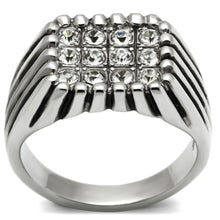 Load image into Gallery viewer, TK363 - High polished (no plating) Stainless Steel Ring with Top Grade Crystal  in Clear
