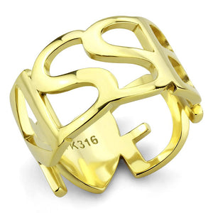 TK3640 - IP Gold(Ion Plating) Stainless Steel Ring with No Stone
