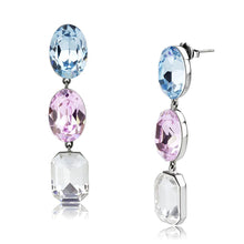 Load image into Gallery viewer, TK3644 - High polished (no plating) Stainless Steel Earrings with Top Grade Crystal  in Multi Color
