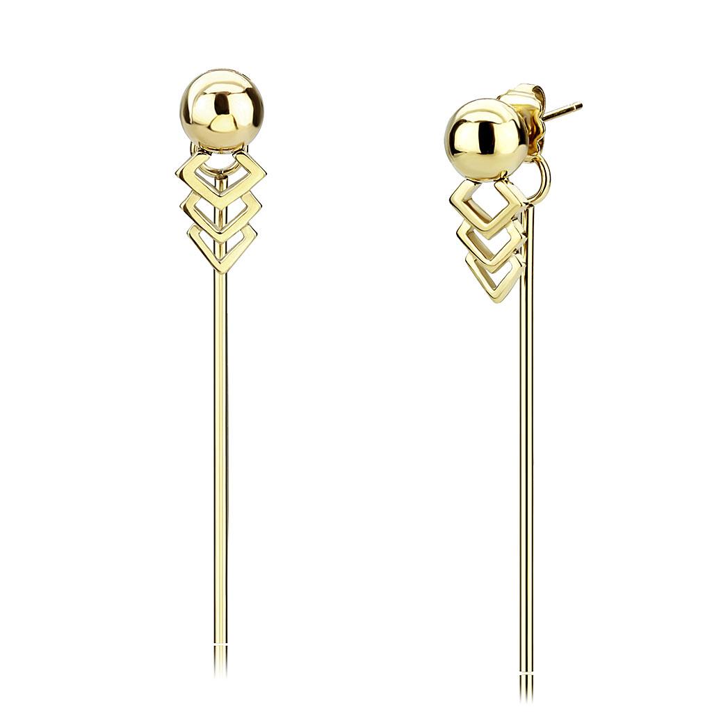 TK3650 - IP Gold(Ion Plating) Stainless Steel Earrings with No Stone