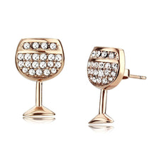 Load image into Gallery viewer, TK3659 - IP Rose Gold(Ion Plating) Stainless Steel Earrings with Top Grade Crystal  in Clear