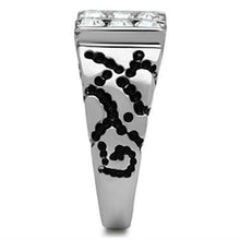 Load image into Gallery viewer, TK365 - High polished (no plating) Stainless Steel Ring with Top Grade Crystal  in Clear