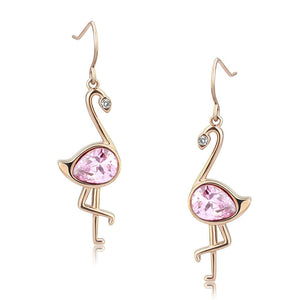 TK3663 - IP Rose Gold(Ion Plating) Stainless Steel Earrings with AAA Grade CZ  in Rose