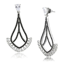 Load image into Gallery viewer, TK3664 - High polished (no plating) Stainless Steel Earrings with AAA Grade CZ  in Clear
