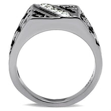 Load image into Gallery viewer, TK367 - High polished (no plating) Stainless Steel Ring with Top Grade Crystal  in Clear