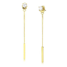 Load image into Gallery viewer, TK3681 - IP Gold(Ion Plating) Stainless Steel Earrings with AAA Grade CZ  in Clear