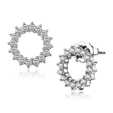 Load image into Gallery viewer, TK3683 - High polished (no plating) Stainless Steel Earrings with AAA Grade CZ  in Clear