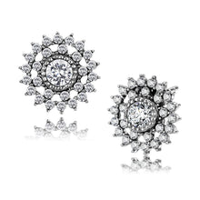 Load image into Gallery viewer, TK3685 - High polished (no plating) Stainless Steel Earrings with AAA Grade CZ  in Clear