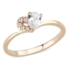 Load image into Gallery viewer, TK3713 - IP Rose Gold(Ion Plating) Stainless Steel Ring with AAA Grade CZ  in Clear