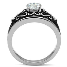 Load image into Gallery viewer, TK373 - High polished (no plating) Stainless Steel Ring with AAA Grade CZ  in Clear