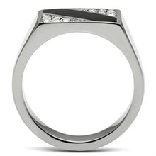 Load image into Gallery viewer, TK387 - High polished (no plating) Stainless Steel Ring with Top Grade Crystal  in Clear