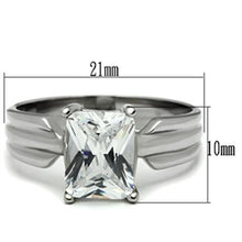 Load image into Gallery viewer, TK391 - High polished (no plating) Stainless Steel Ring with AAA Grade CZ  in Clear