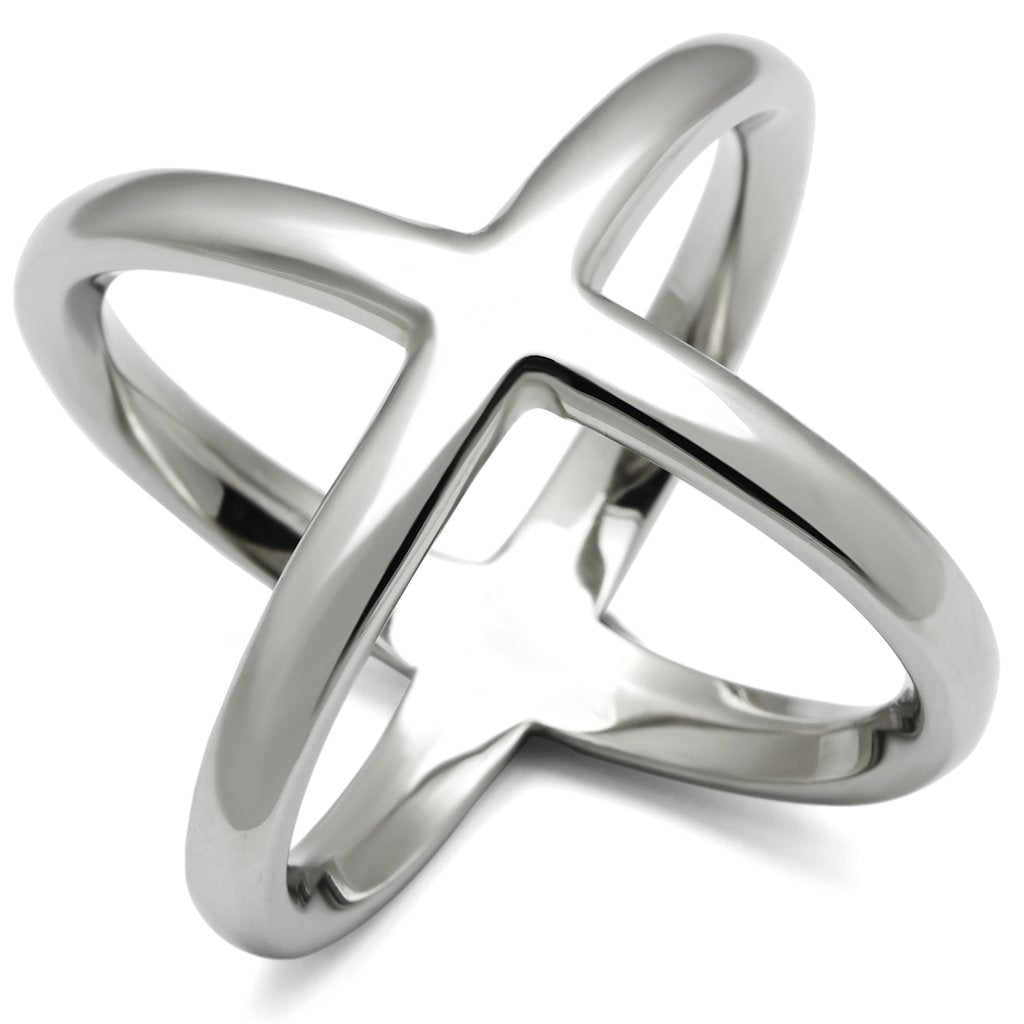 TK395 - High polished (no plating) Stainless Steel Ring with No