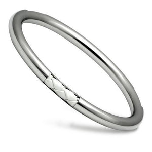 TK407 - High polished (no plating) Stainless Steel Bangle with No Stone