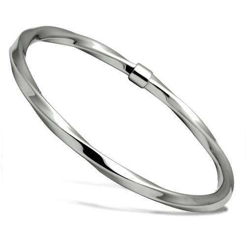 TK410 - High polished (no plating) Stainless Steel Bangle with No Stone