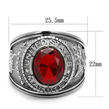 Load image into Gallery viewer, TK414703 - High polished (no plating) Stainless Steel Ring with Synthetic Synthetic Glass in Siam