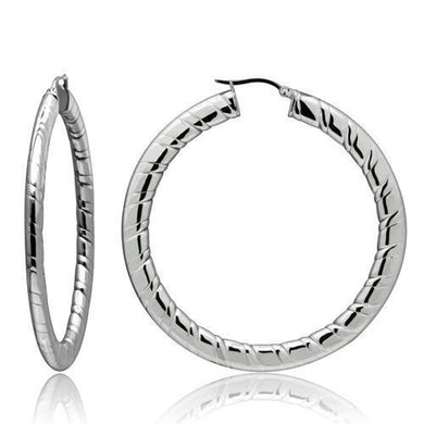 TK418 - High polished (no plating) Stainless Steel Earrings with No Stone