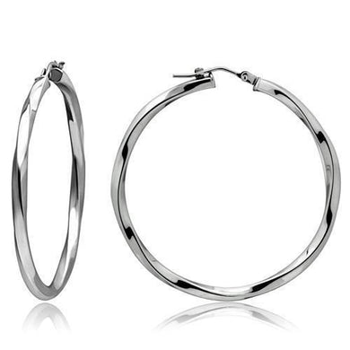 TK420 - High polished (no plating) Stainless Steel Earrings with No Stone