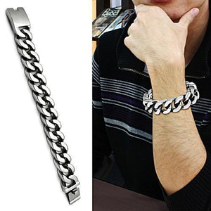 TK442 - High polished (no plating) Stainless Steel Bracelet with No Stone