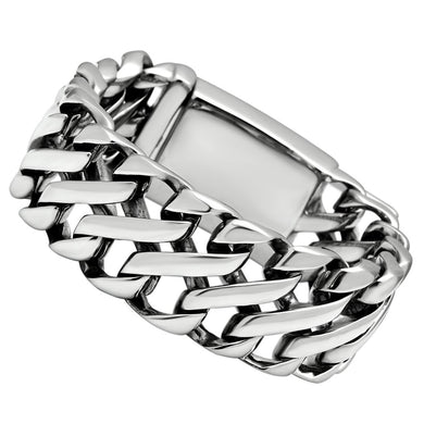 TK447 - High polished (no plating) Stainless Steel Bracelet with No Stone