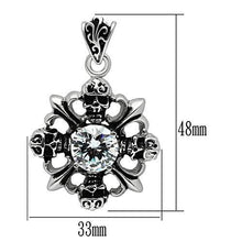 Load image into Gallery viewer, TK454 - High polished (no plating) Stainless Steel Chain Pendant with AAA Grade CZ  in Clear