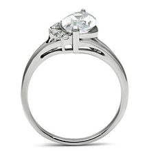 Load image into Gallery viewer, TK475 - High polished (no plating) Stainless Steel Ring with AAA Grade CZ  in Clear