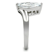 Load image into Gallery viewer, TK475 - High polished (no plating) Stainless Steel Ring with AAA Grade CZ  in Clear