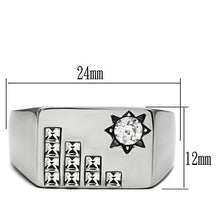 Load image into Gallery viewer, TK481 - High polished (no plating) Stainless Steel Ring with AAA Grade CZ  in Clear