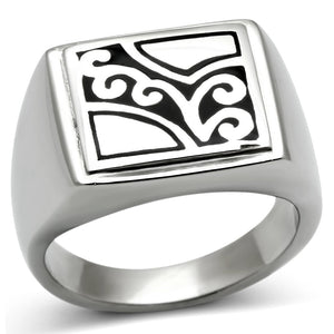 TK482 - High polished (no plating) Stainless Steel Ring with No Stone