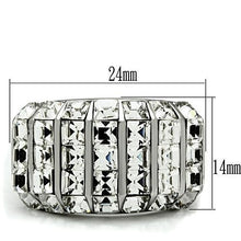 Load image into Gallery viewer, TK490 - High polished (no plating) Stainless Steel Ring with Top Grade Crystal  in Clear