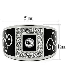 Load image into Gallery viewer, TK492 - High polished (no plating) Stainless Steel Ring with Top Grade Crystal  in Clear