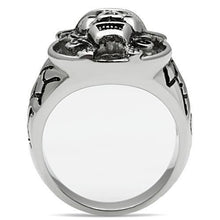 Load image into Gallery viewer, TK502 - High polished (no plating) Stainless Steel Ring with Top Grade Crystal  in Jet