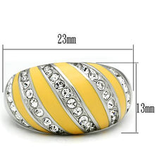 Load image into Gallery viewer, TK506 - High polished (no plating) Stainless Steel Ring with Top Grade Crystal  in Clear