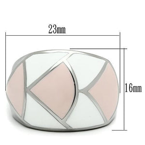 TK508 - High polished (no plating) Stainless Steel Ring with Epoxy  in Multi Color