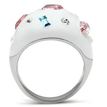 Load image into Gallery viewer, TK512 - High polished (no plating) Stainless Steel Ring with Top Grade Crystal  in Multi Color