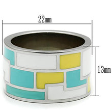 Load image into Gallery viewer, TK514 - High polished (no plating) Stainless Steel Ring with Epoxy  in Multi Color