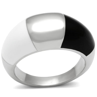 TK515 - High polished (no plating) Stainless Steel Ring with Epoxy  in Multi Color