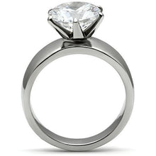 Load image into Gallery viewer, TK520 - High polished (no plating) Stainless Steel Ring with AAA Grade CZ  in Clear