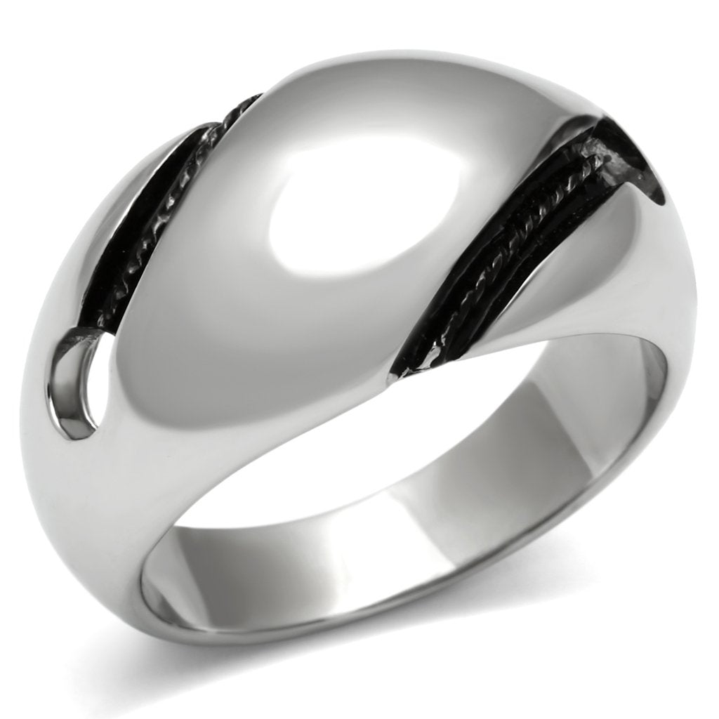 TK524 - High polished (no plating) Stainless Steel Ring with No Stone