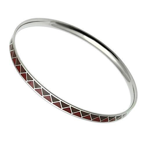 TK529 - High polished (no plating) Stainless Steel Bangle with Epoxy  in Siam