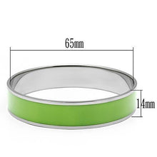 Load image into Gallery viewer, TK531 - High polished (no plating) Stainless Steel Bangle with Epoxy  in Emerald