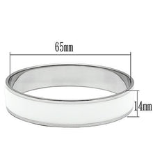 Load image into Gallery viewer, TK532 - High polished (no plating) Stainless Steel Bangle with Epoxy  in White