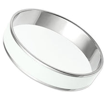 Load image into Gallery viewer, TK532 - High polished (no plating) Stainless Steel Bangle with Epoxy  in White