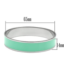Load image into Gallery viewer, TK533 - High polished (no plating) Stainless Steel Bangle with Epoxy  in Aquamarine