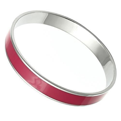 TK534 - High polished (no plating) Stainless Steel Bangle with Epoxy  in Siam